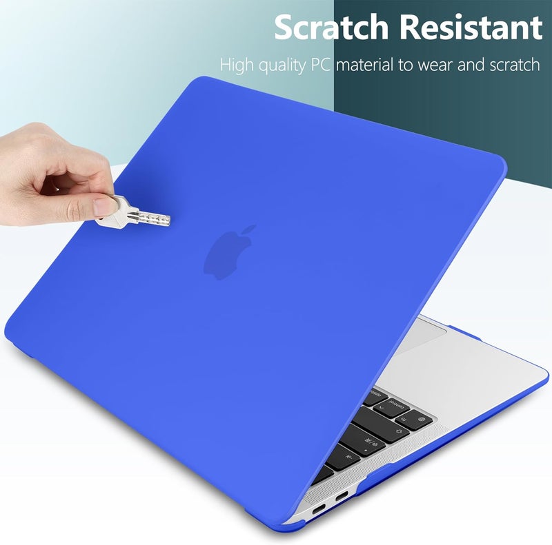 DONGKE Compatible with MacBook Air 13 inch Case 2021 2020 2019 2018 Release Model: M1 A2337 A2179 A1932, Matte Hard Case Cover for MacBook Air 13 inch with Retina Display Touch ID - Deep Blue - Image 4
